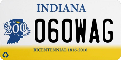 IN license plate 060WAG