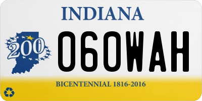 IN license plate 060WAH