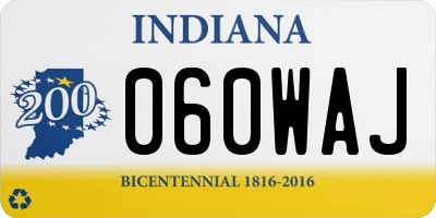 IN license plate 060WAJ