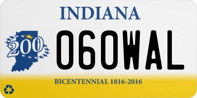 IN license plate 060WAL