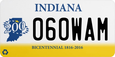 IN license plate 060WAM