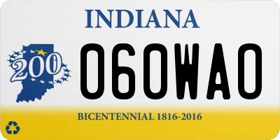 IN license plate 060WAO