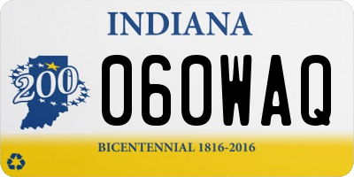 IN license plate 060WAQ