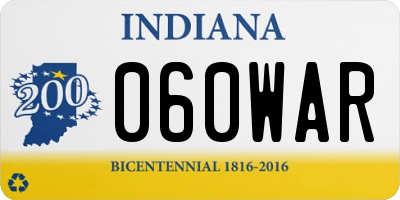 IN license plate 060WAR