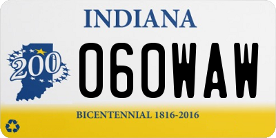 IN license plate 060WAW