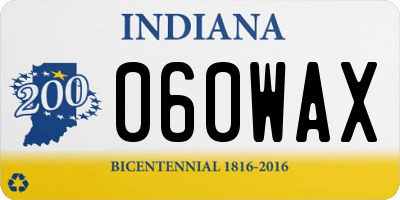 IN license plate 060WAX