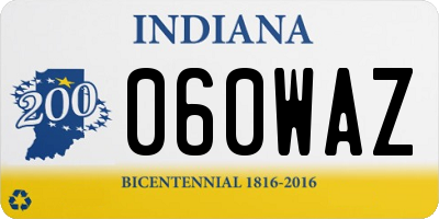 IN license plate 060WAZ