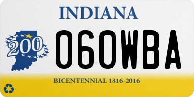 IN license plate 060WBA