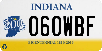 IN license plate 060WBF