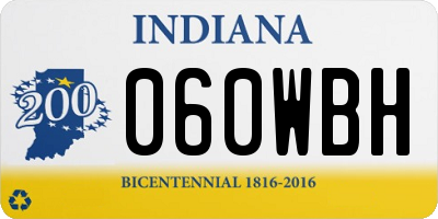IN license plate 060WBH