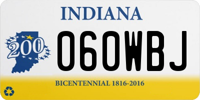 IN license plate 060WBJ