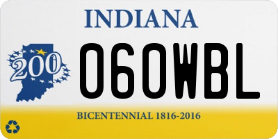 IN license plate 060WBL