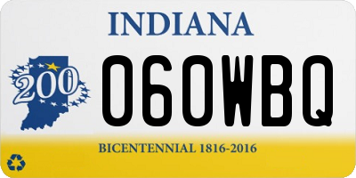 IN license plate 060WBQ