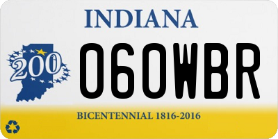 IN license plate 060WBR