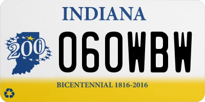 IN license plate 060WBW