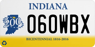 IN license plate 060WBX