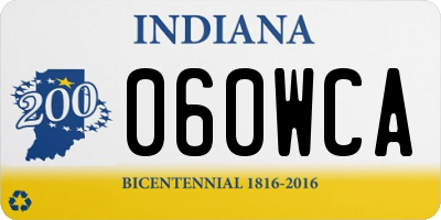 IN license plate 060WCA