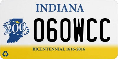 IN license plate 060WCC