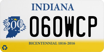 IN license plate 060WCP