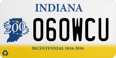 IN license plate 060WCU