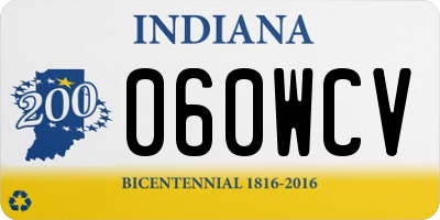 IN license plate 060WCV