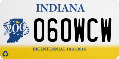 IN license plate 060WCW