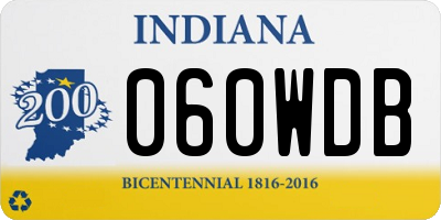 IN license plate 060WDB