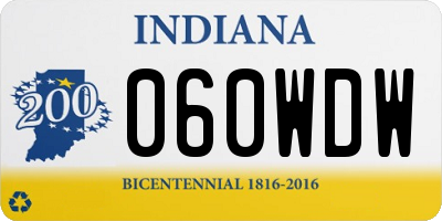IN license plate 060WDW
