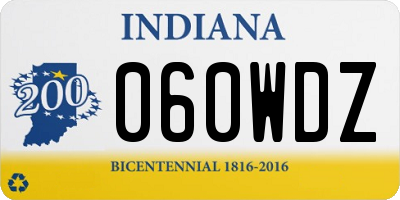 IN license plate 060WDZ