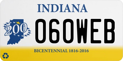 IN license plate 060WEB