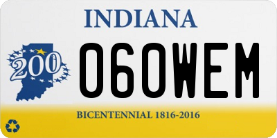 IN license plate 060WEM