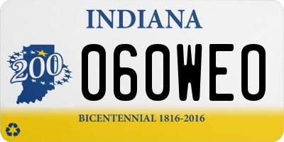 IN license plate 060WEO