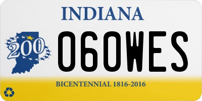 IN license plate 060WES