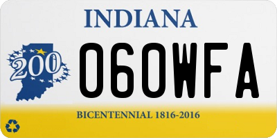 IN license plate 060WFA