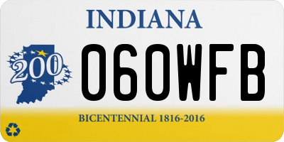 IN license plate 060WFB