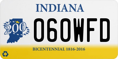 IN license plate 060WFD