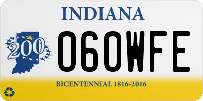 IN license plate 060WFE