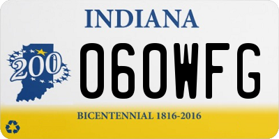 IN license plate 060WFG