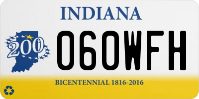 IN license plate 060WFH