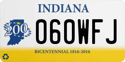 IN license plate 060WFJ