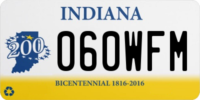 IN license plate 060WFM