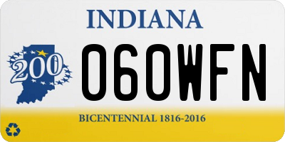 IN license plate 060WFN