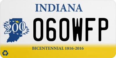 IN license plate 060WFP