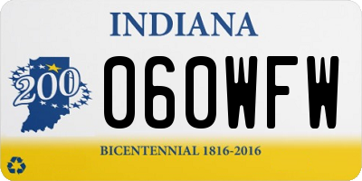 IN license plate 060WFW