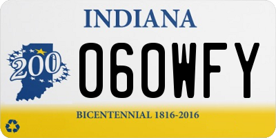 IN license plate 060WFY