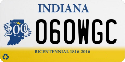 IN license plate 060WGC