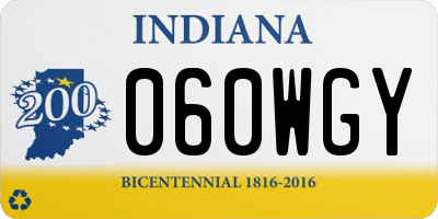 IN license plate 060WGY