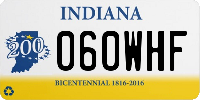 IN license plate 060WHF