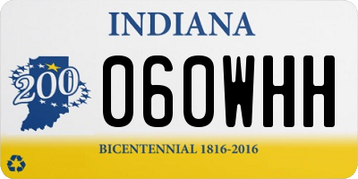 IN license plate 060WHH