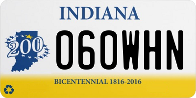IN license plate 060WHN